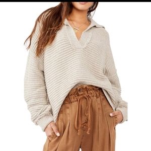 Nwt! Free people Marlie pullover sweater Pebble